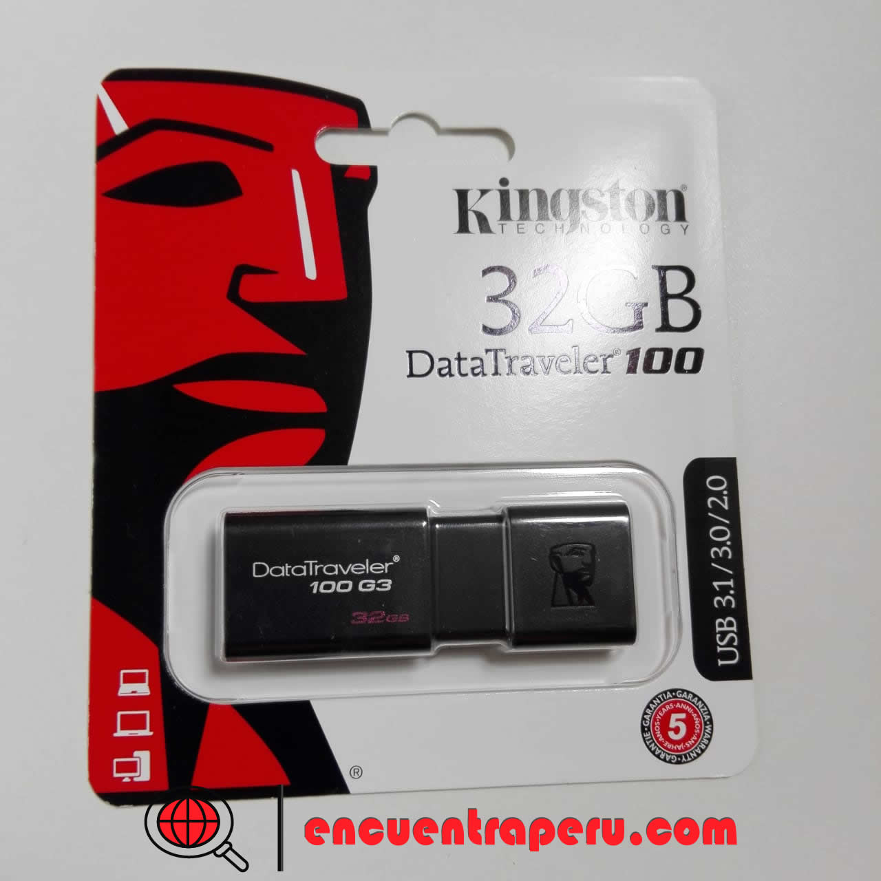 MEMORIA USB 32GB DT100G3 3.0 NEGRO KINGSTON