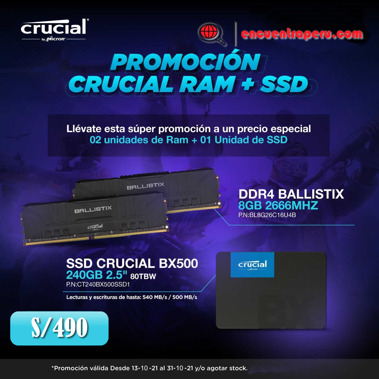 Promoción Crusial Ram + SSD